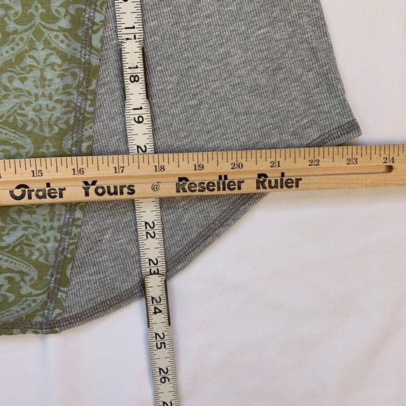 Sundance Burnout Damask Top S Green Long Sleeve Flowy Boho Coastal Y2K - Picture 5 of 8